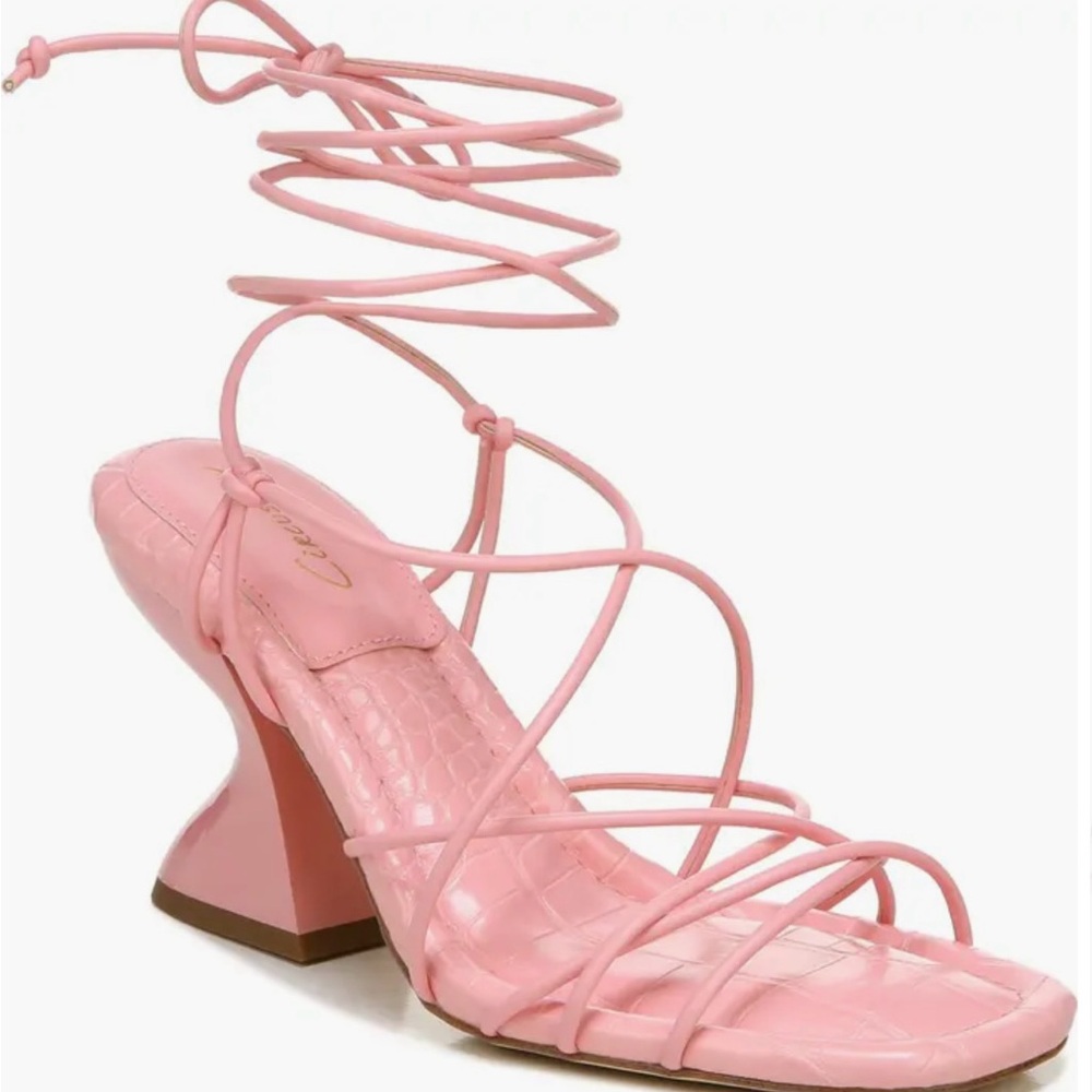 Sam Edelman lace up pink heels
